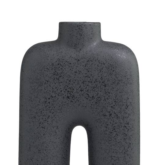 13" Black Ceramic Arched Abstract Vase